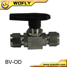 high pressure stainless steel oil and gas media single ferrule ball valve